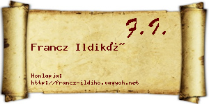 Francz Ildikó névjegykártya