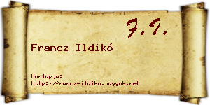 Francz Ildikó névjegykártya